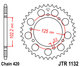ketjuratas taka JT1132 -  Derbi Senda DRD, Pro, Racing - 48z, Rieju 50RR