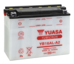 akku Yuasa YB16AL-A2 ( happopatruuna mukana )