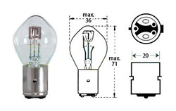 etuvalon poltin - 6V 15/15W Ba 20d