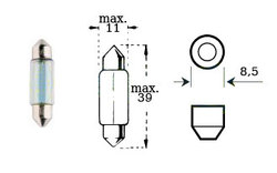 polttimo 12V 10W S8, sukkula 44mm