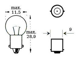 polttimo - 6v 5w Ba 9s