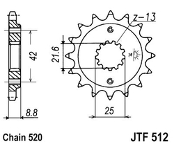 ketjuratas etu ( JT 512 ) 16z