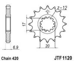 ketjuratas etu 12h Minarelli AM6