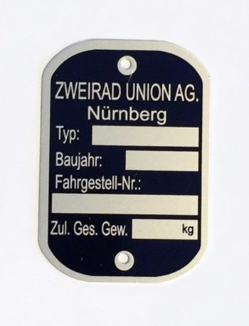 tyyppikilpi - Zweirad Union