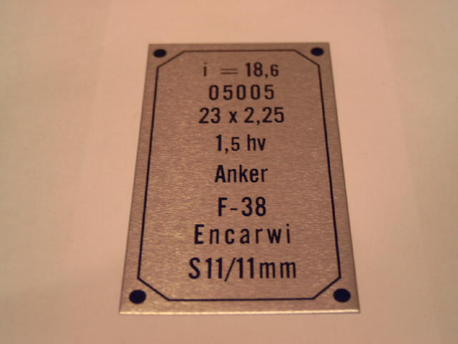 tyyppikilpi Solifer Export -65 tyyppikilpi Solifer Export -65