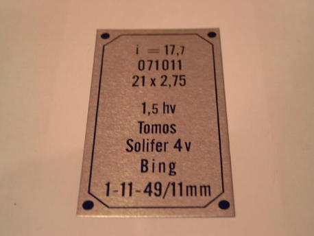 tyyppikilpi Solifer 4-speed 72-73