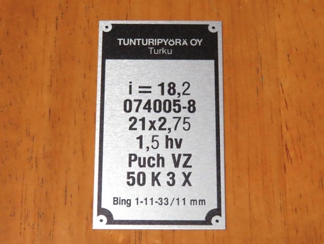 tyyppikilpi - Tunturi Sport ´1974->