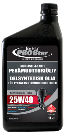 Star brite Moniaste 4-tahti 25W40 Perämoot.öljy synt. ( 1 litra )