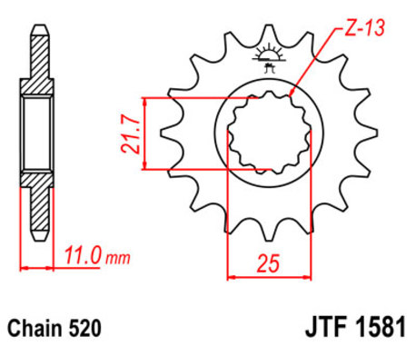 ketjuratas etu ( JT 1581 ) 15z ( jako 520 ) ketjuratas etu ( JT 1581 ) 15z ( jako 520 )