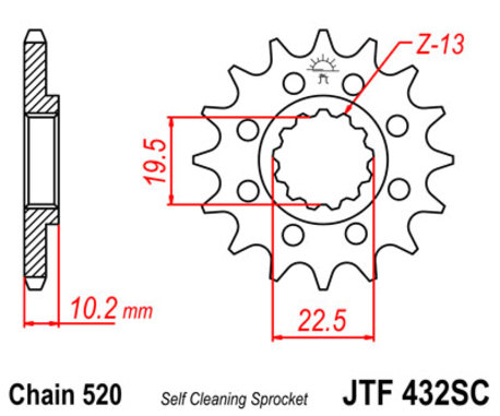 ketjuratas etu ( JT 432 ) 13z