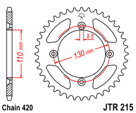 ketjuratas taka ( JTR 215 ) 50z ( 420 ketjulle )