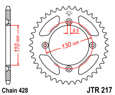 ketjuratas, taka ( JT217 ) 428 ketjulle - 55z ketjuratas, taka ( JT217 ) 428 ketjulle - 55z